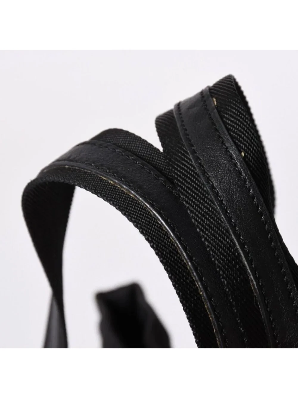 Saint Laurent Kahala Handbag Canvas Leather Black Logo Embroidery